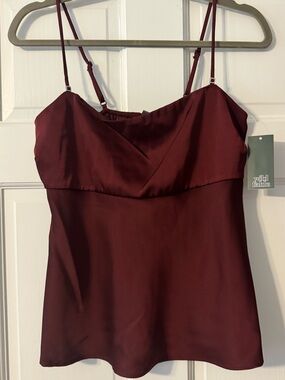 wild fable Maroon Satin Cami Top
